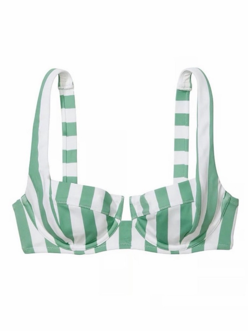 Victoria’s Secret Swim Essential Full-Coverage Bikini Top Striped Green 36C
